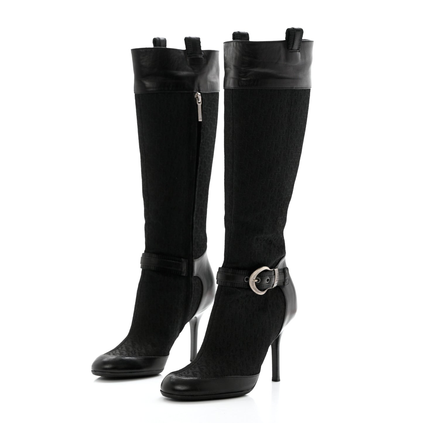 Monogram Buckle Tall Boots 36 Black