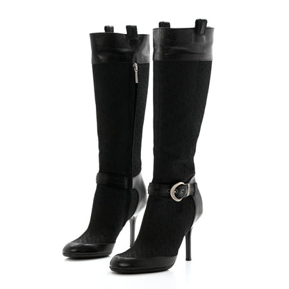 Christian Dior Monogram Buckle Tall Boots 36 Black 3 of 9