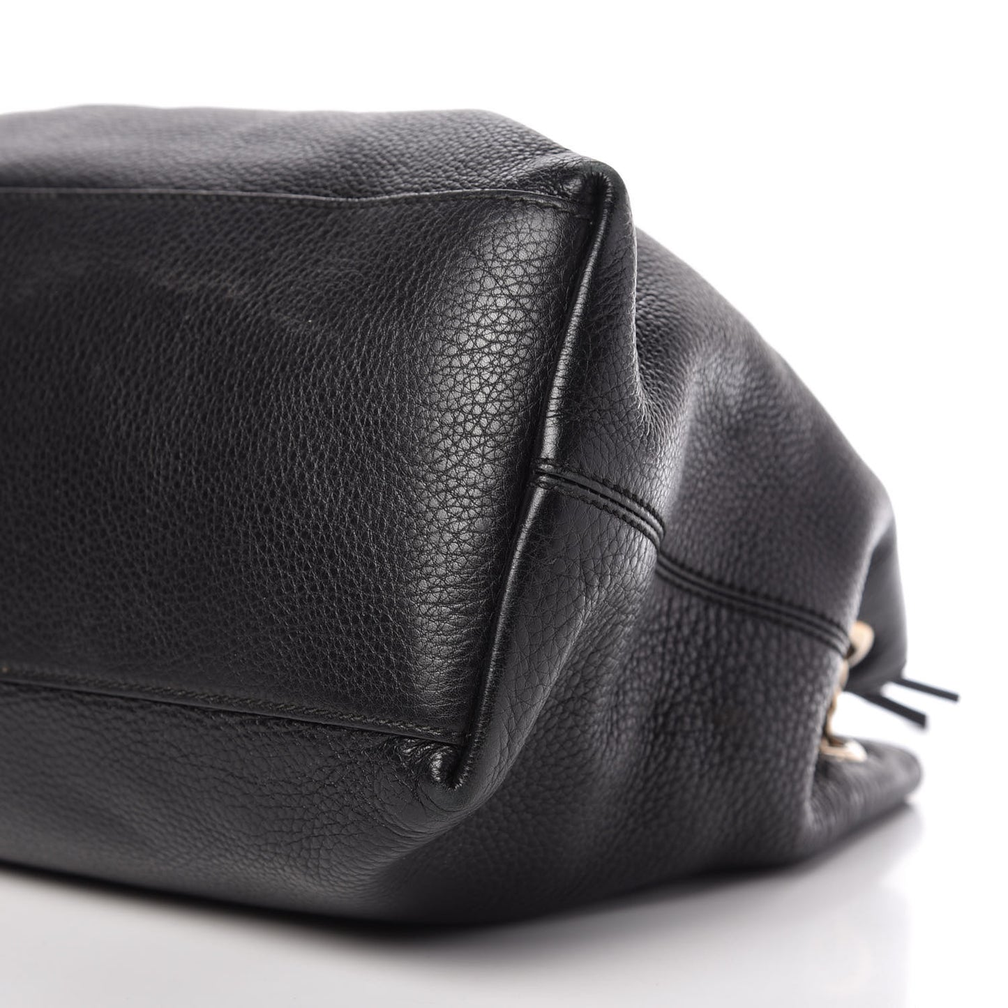 Pebbled Calfskin Medium Soho Chain Shoulder Bag Black
