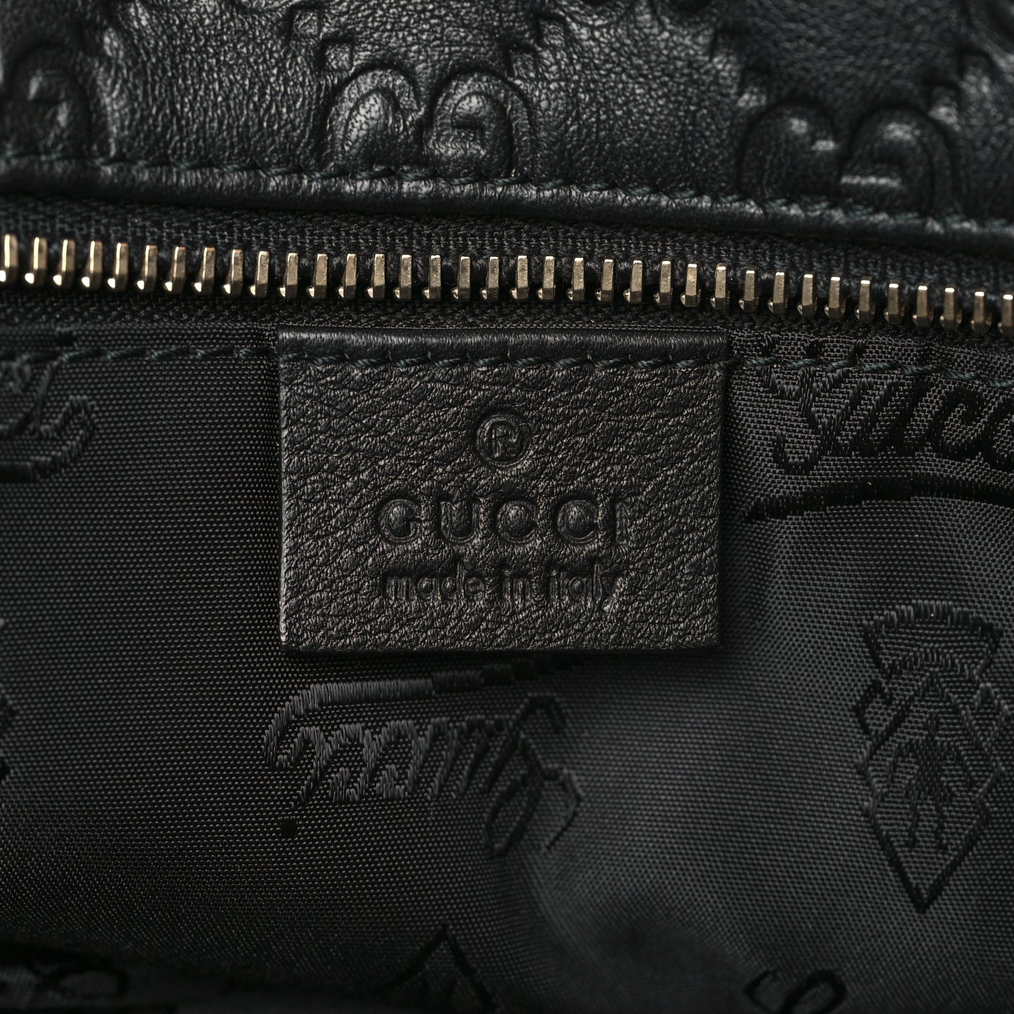 Guccissima Medium Zippered Shopping Tote Black