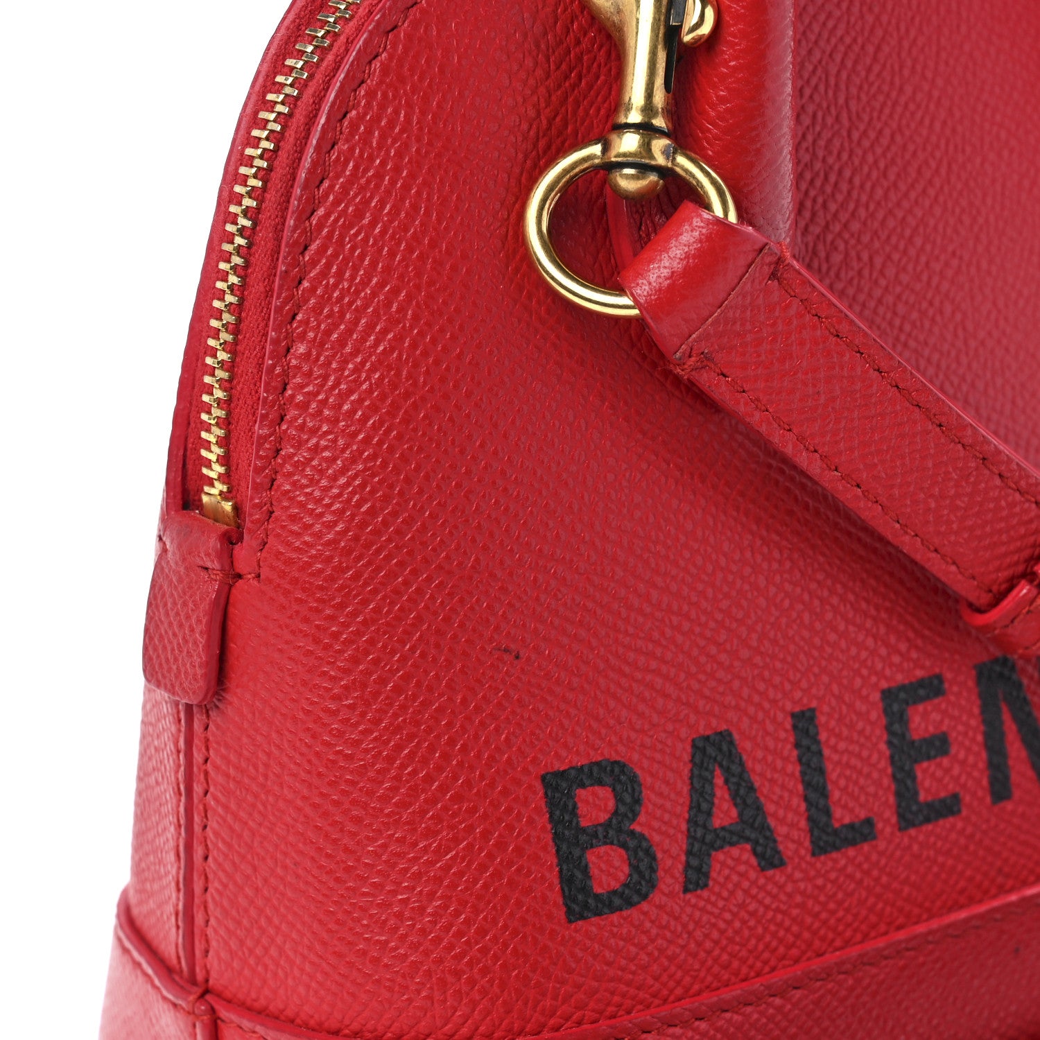 Balenciaga Signature Grained Calfskin Logo XXS Ville Top Handle Bag Rouge Coquelicot Black 12 of 25