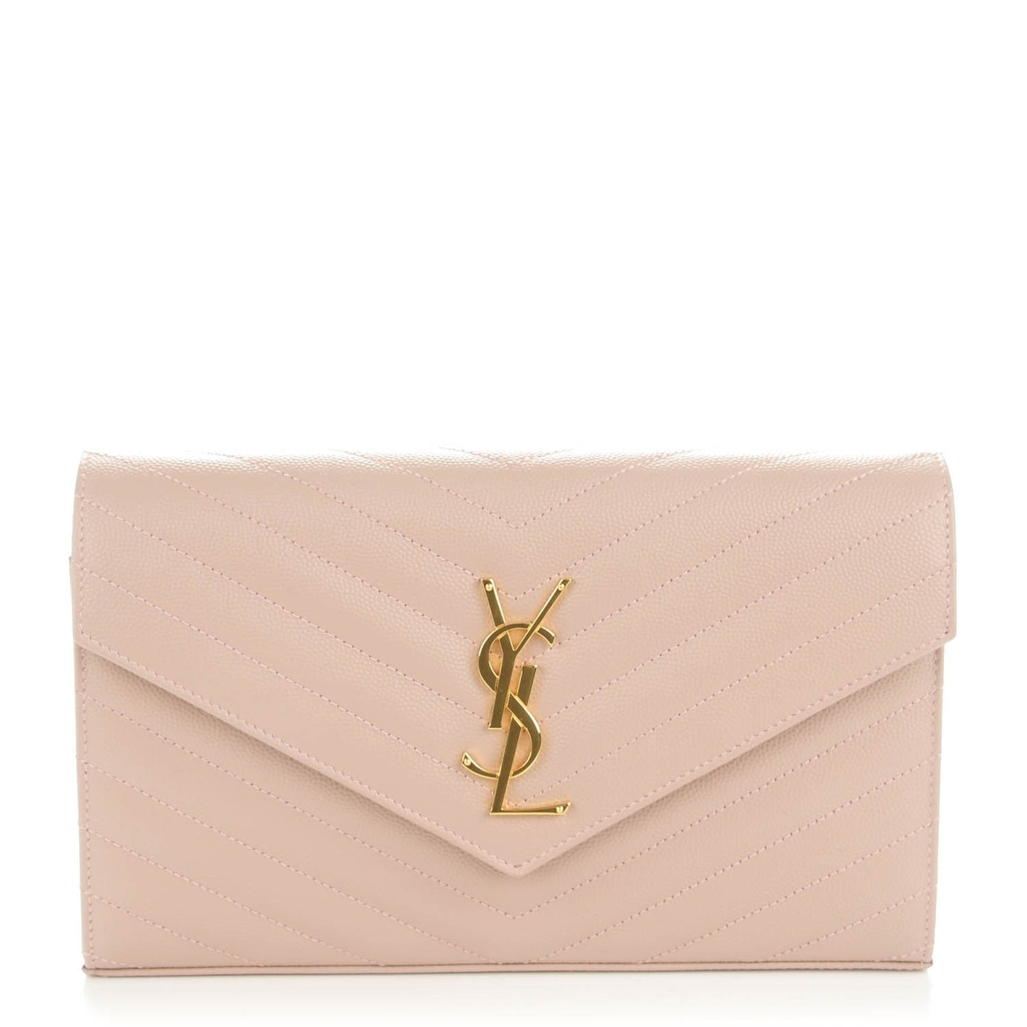 Grain De Poudre Matelasse Chevron Monogram Chain Wallet Rose Antic