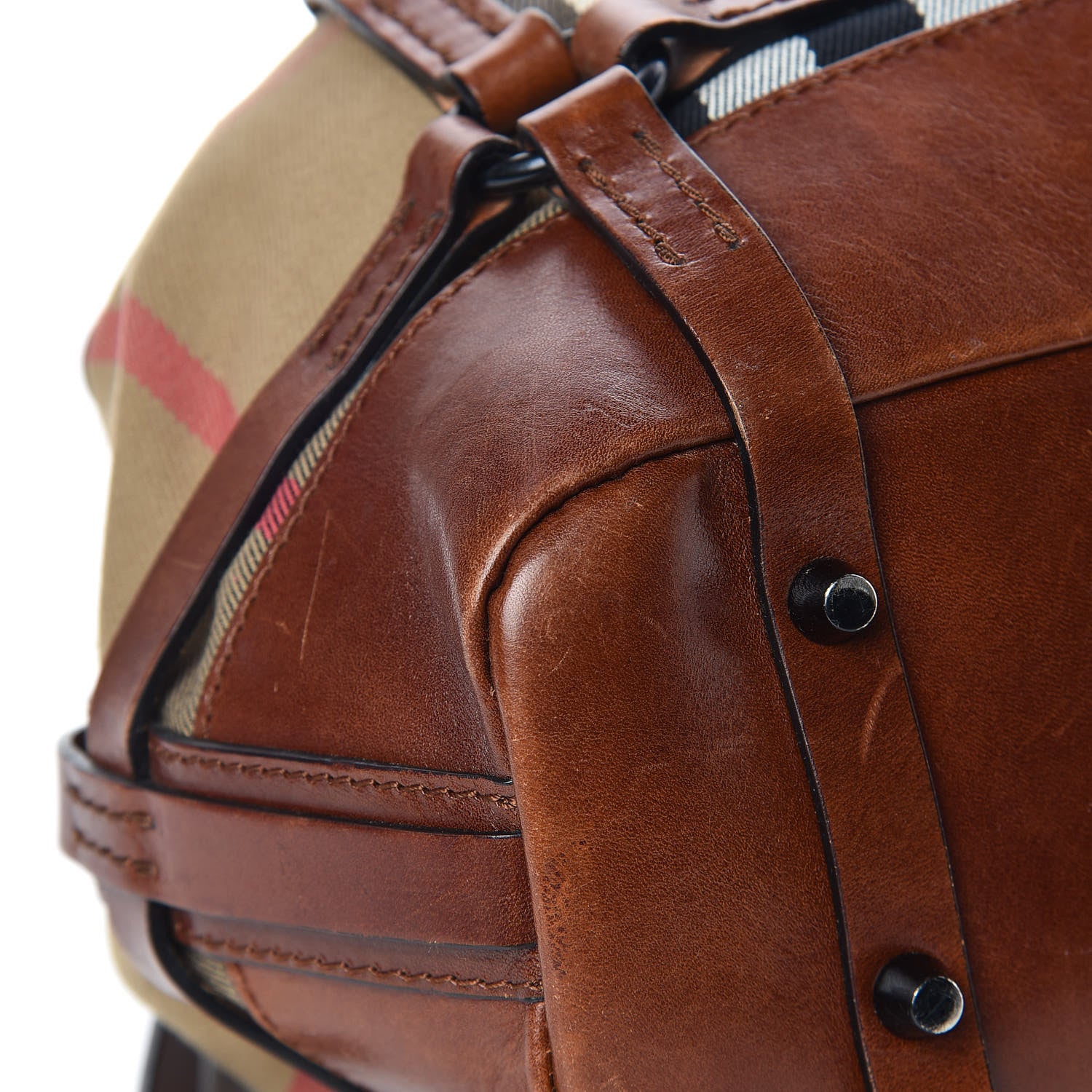 Burberry Bridle Calfskin House Check Kenton Hobo Brown 21 of 27