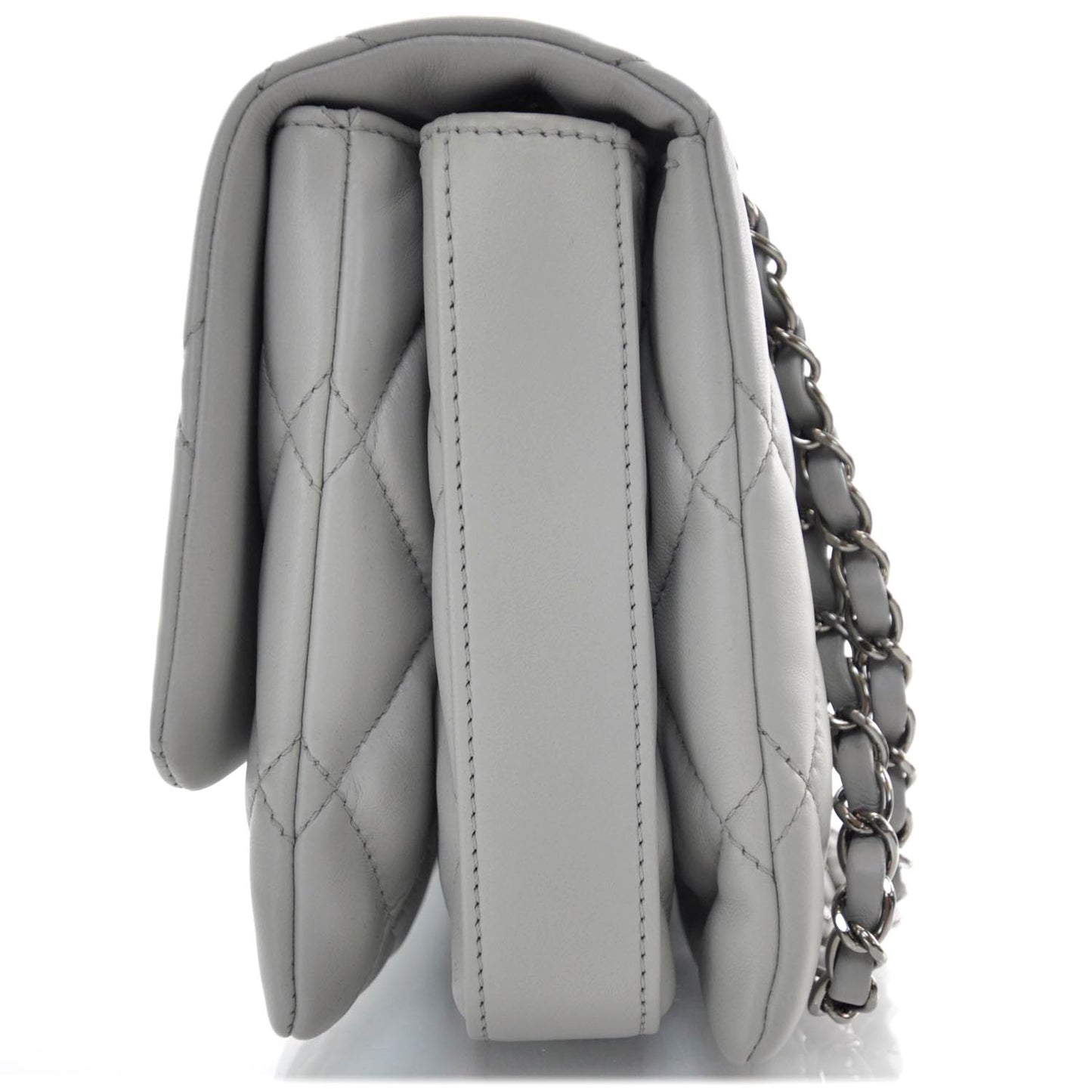 Lambskin Quilted 3 Flap Grey
