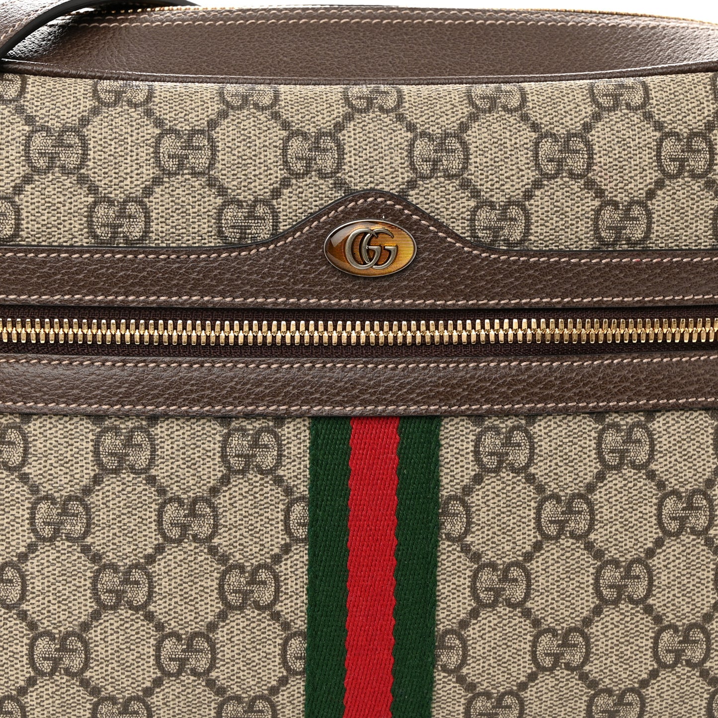 GG Supreme Monogram Web Small Ophidia Shoulder Bag Brown