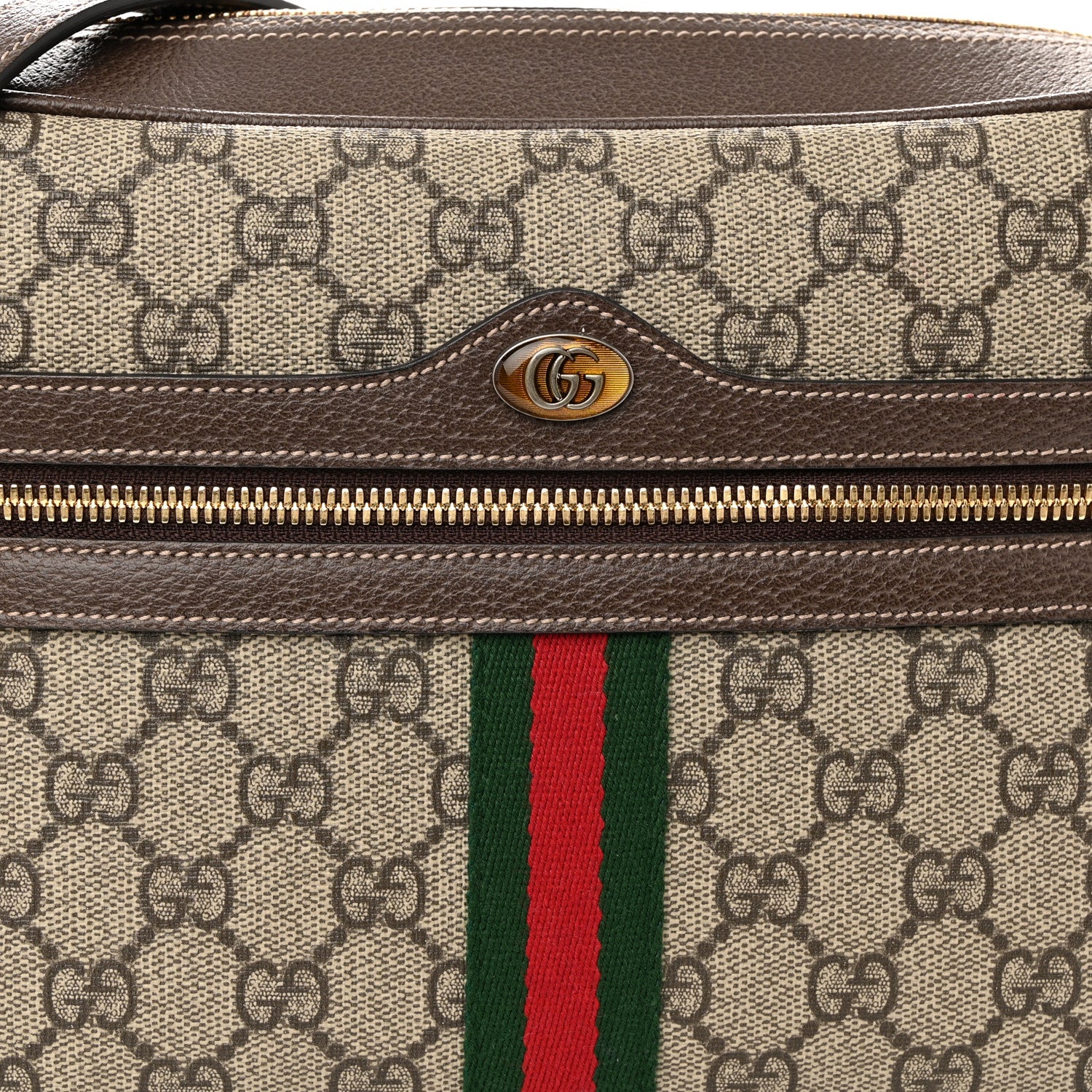 Gucci GG Supreme Monogram Web Small Ophidia Shoulder Bag Brown 8 of 11
