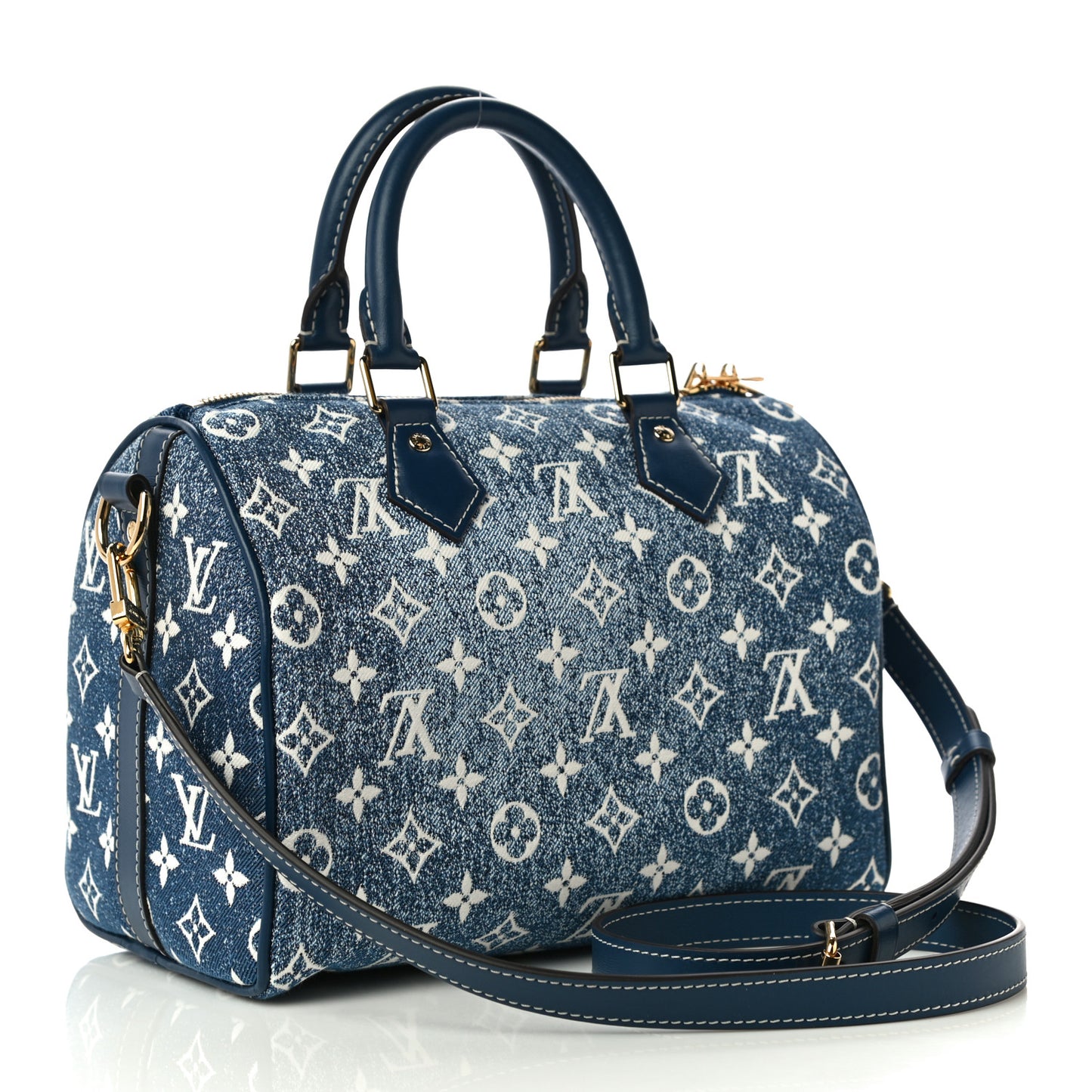 Monogram Jacquard Denim Speedy Bandouliere 25 Bleu