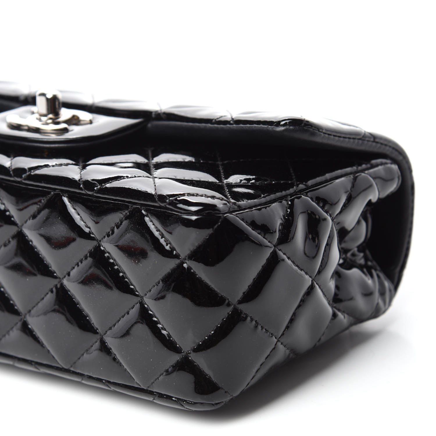 Chanel Patent Calfskin Quilted Mini Rectangular Flap Black 7 of 14