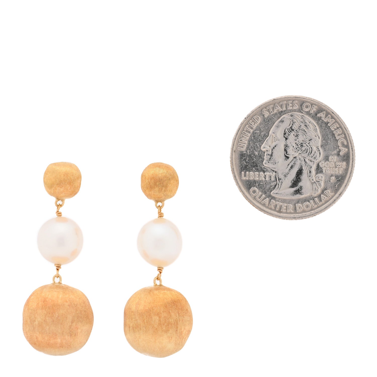 Marco Bicego 18K Yellow Gold Cultured Pearl Africa Drop Earrings 2 of 4