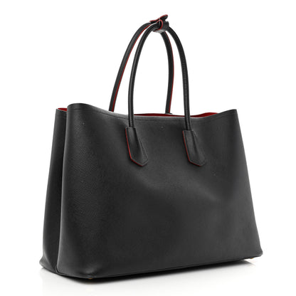 Prada Saffiano Cuir Medium Double Bag Black Fuoco 3 of 19