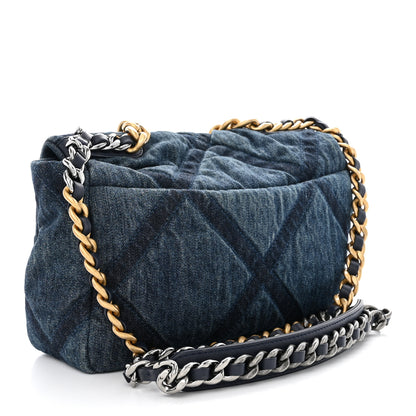 Chanel Denim Quilted Medium Chanel 19 Flap Blue 3 of 11