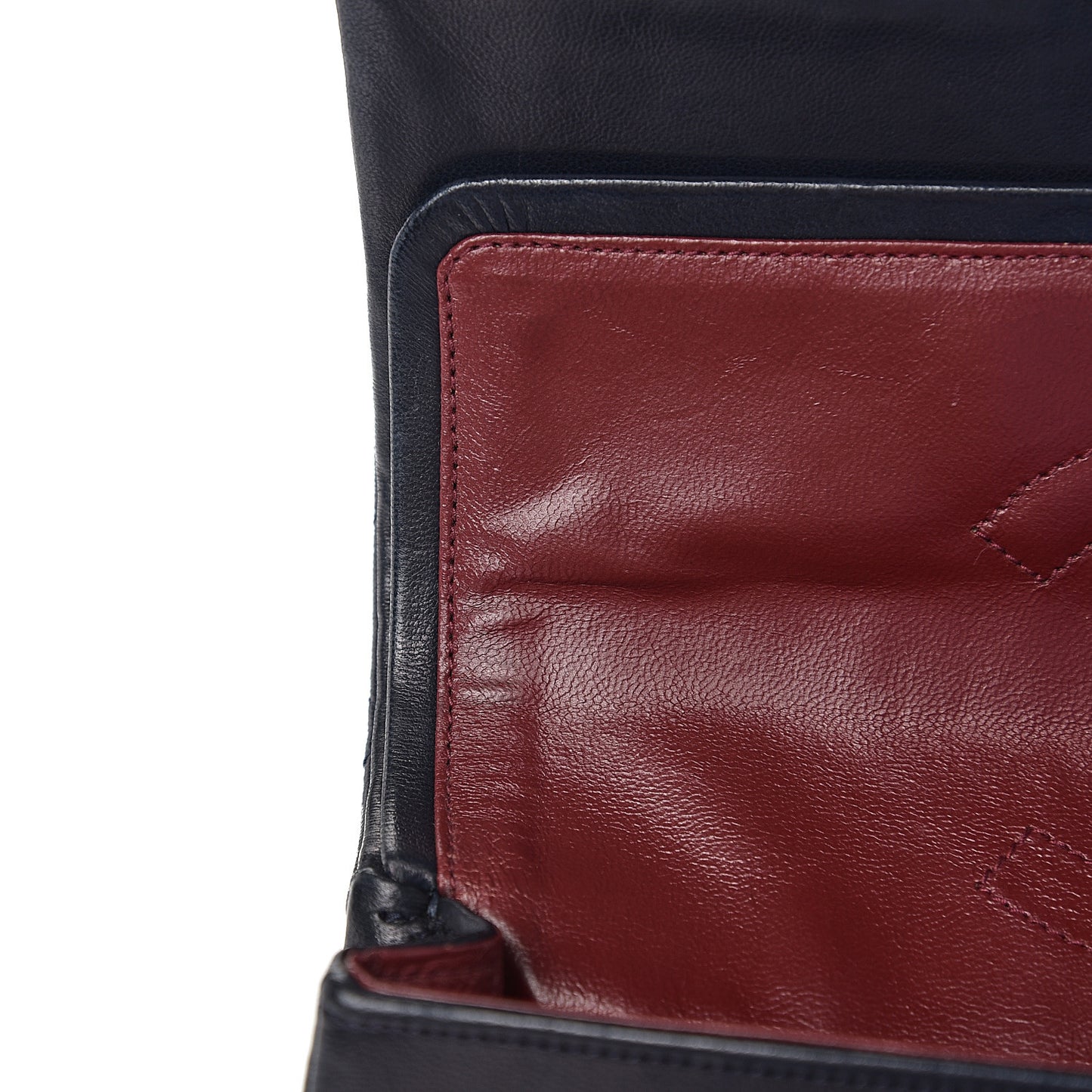 Lambskin Quilted Medium Double Flap Navy