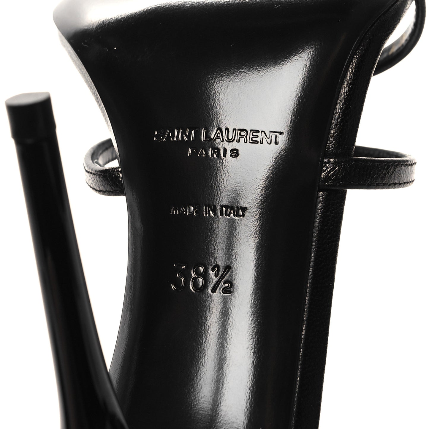 Calfskin Cassandra 100 Ankle Strap Sandals 38.5 Black