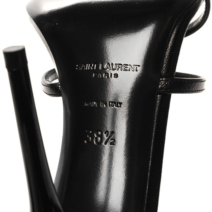 Saint Laurent Calfskin Cassandra 100 Ankle Strap Sandals 38.5 Black 7 of 8
