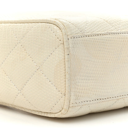 Chanel Lizard Diamond Quilted Tassel Camera Case White 11 of 21