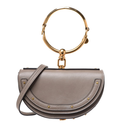 Chloe Calfskin Small Nile Bracelet Minaudiere Bag Motty Grey 1 of 11