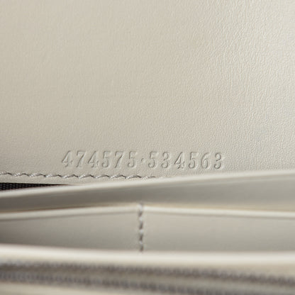 Gucci Calfskin Matelasse GG Marmont Chain Wallet Mystic White 8 of 13