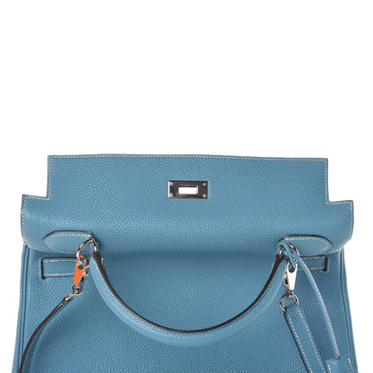 Hermes Togo Kelly Retourne 32 Blue Jean 16 of 43