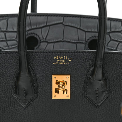 Hermes Togo Matte Alligator Birkin Touch 25 Black 6 of 9