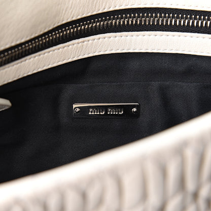 Miu Miu Nappa Matelasse Crystal Flap Clutch White 5 of 10