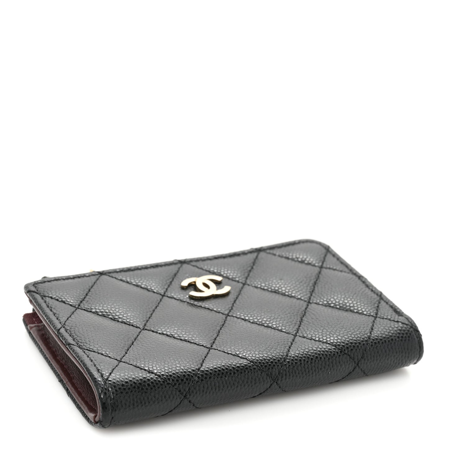 Caviar Quilted Zipped Key Holder Case Black