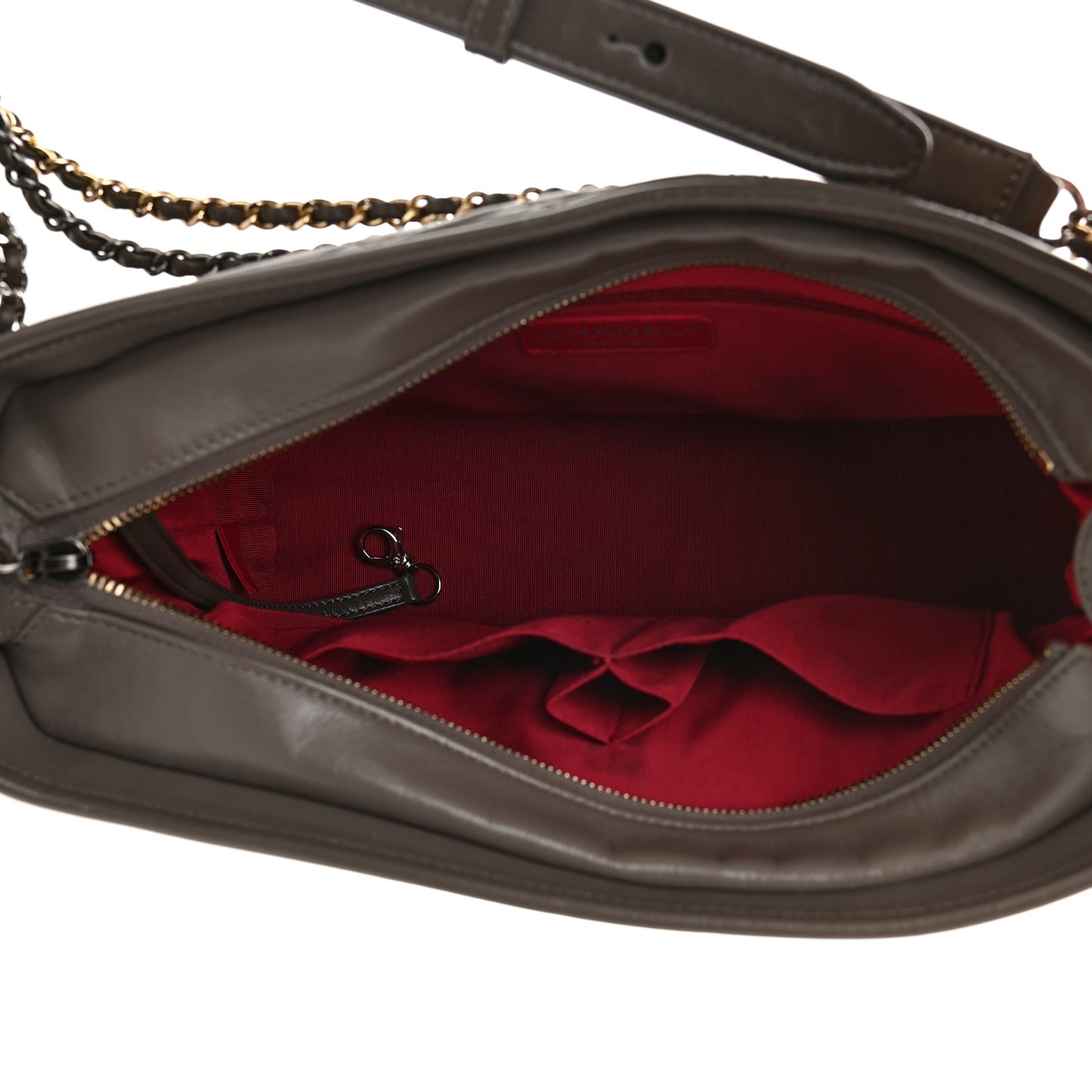 Aged Calfskin Quilted Medium Gabrielle Hobo Grey