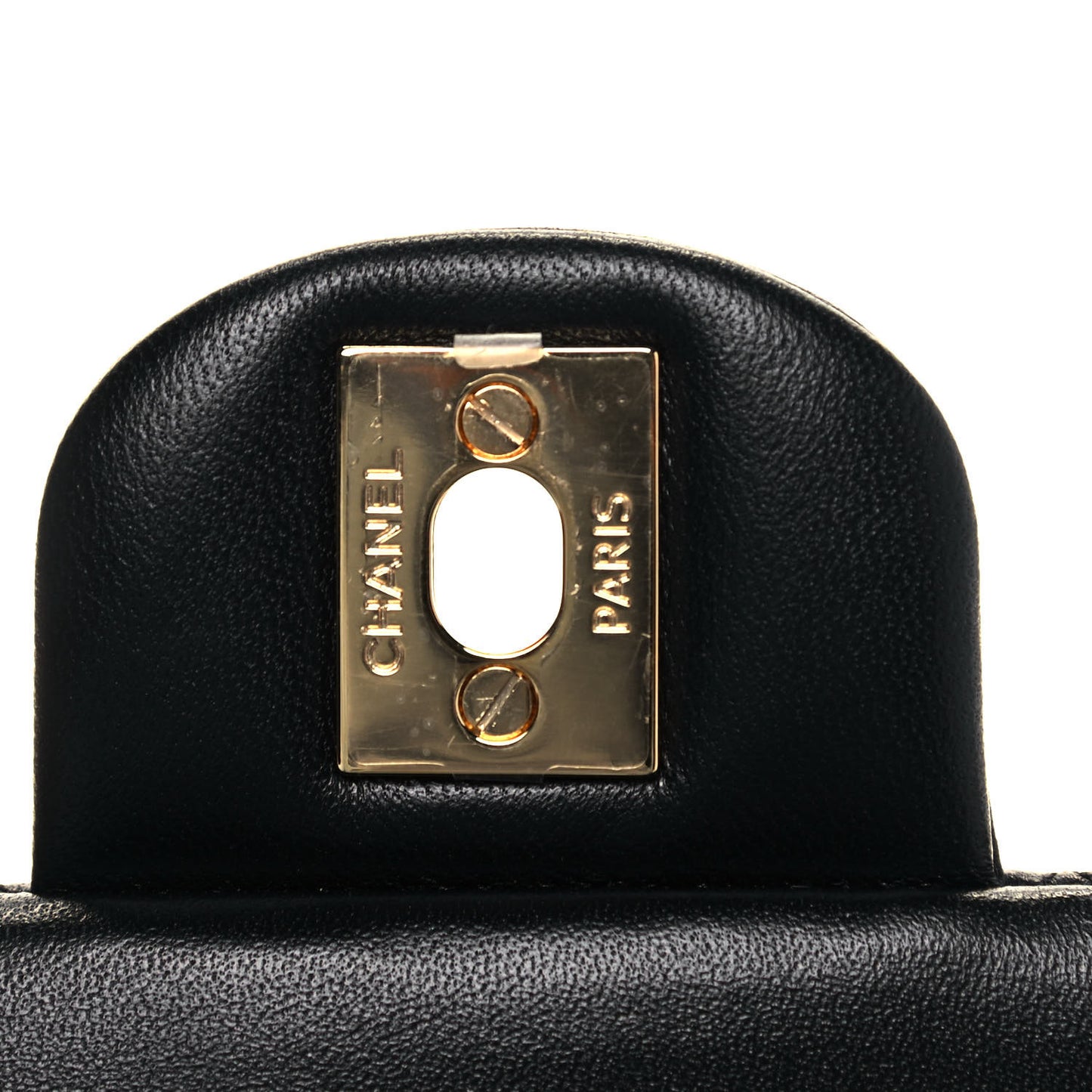 Lambskin Quilted Medium Double Flap Black