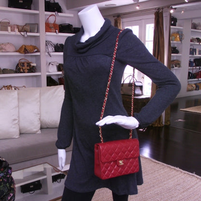Chanel Vintage Lambskin Quilted Mini Flap Red 2 of 12