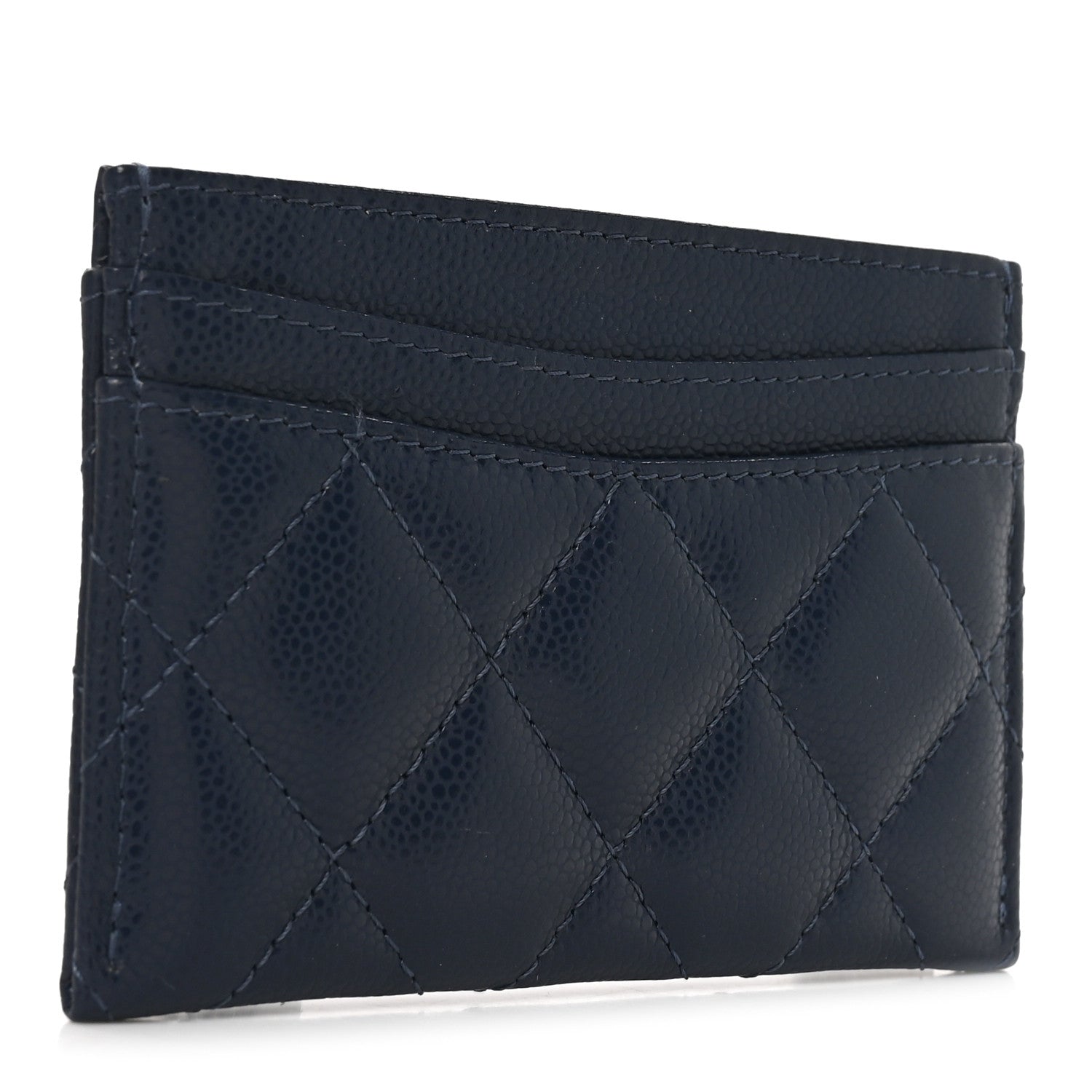 Chanel Caviar Quilted Card Holder Blue 3 of 8