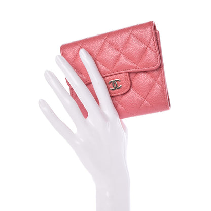 Chanel Caviar Quilted Compact Flap Wallet Pink 2 of 9