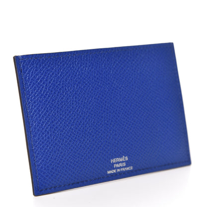 Hermes Epsom Evercalf Evercolor Sombrero Les Petits Chevaux Card Holder Bleu Royal Bleu Indigo Encre Obscur 3 of 7