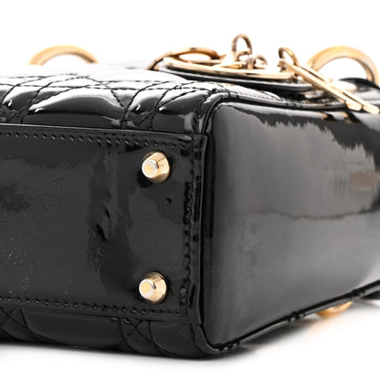 Christian Dior Patent Cannage Mini Lady Dior Black 9 of 14