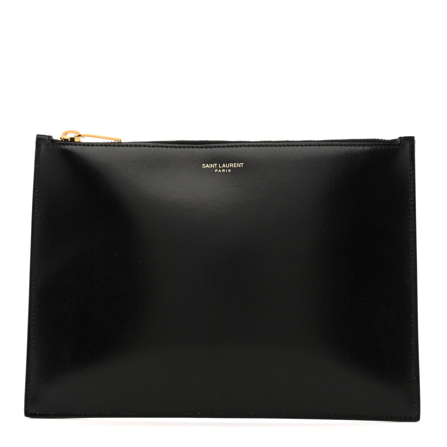 Calfskin Zip Clutch Black