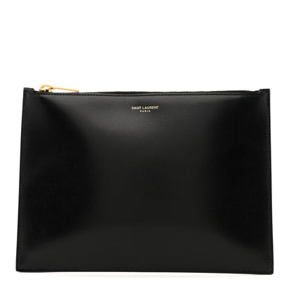 Saint Laurent Calfskin Zip Clutch Black 1 of 7