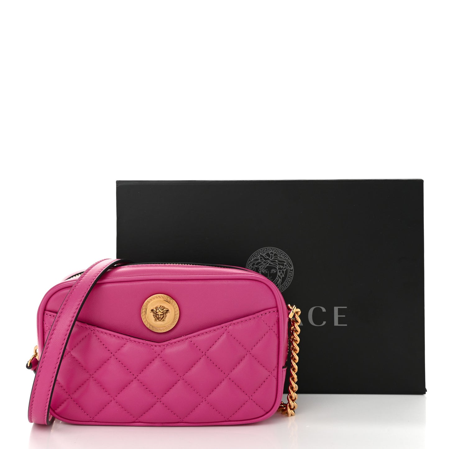 Nappa Quilted La Medusa Camera Bag Orchid