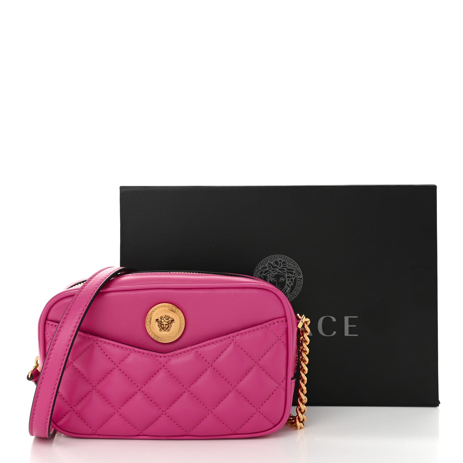Versace Nappa Quilted La Medusa Camera Bag Orchid 10 of 10