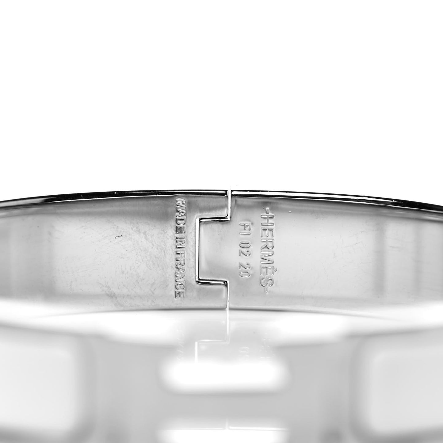 Enamel Narrow Clic Clac H Bracelet GM White