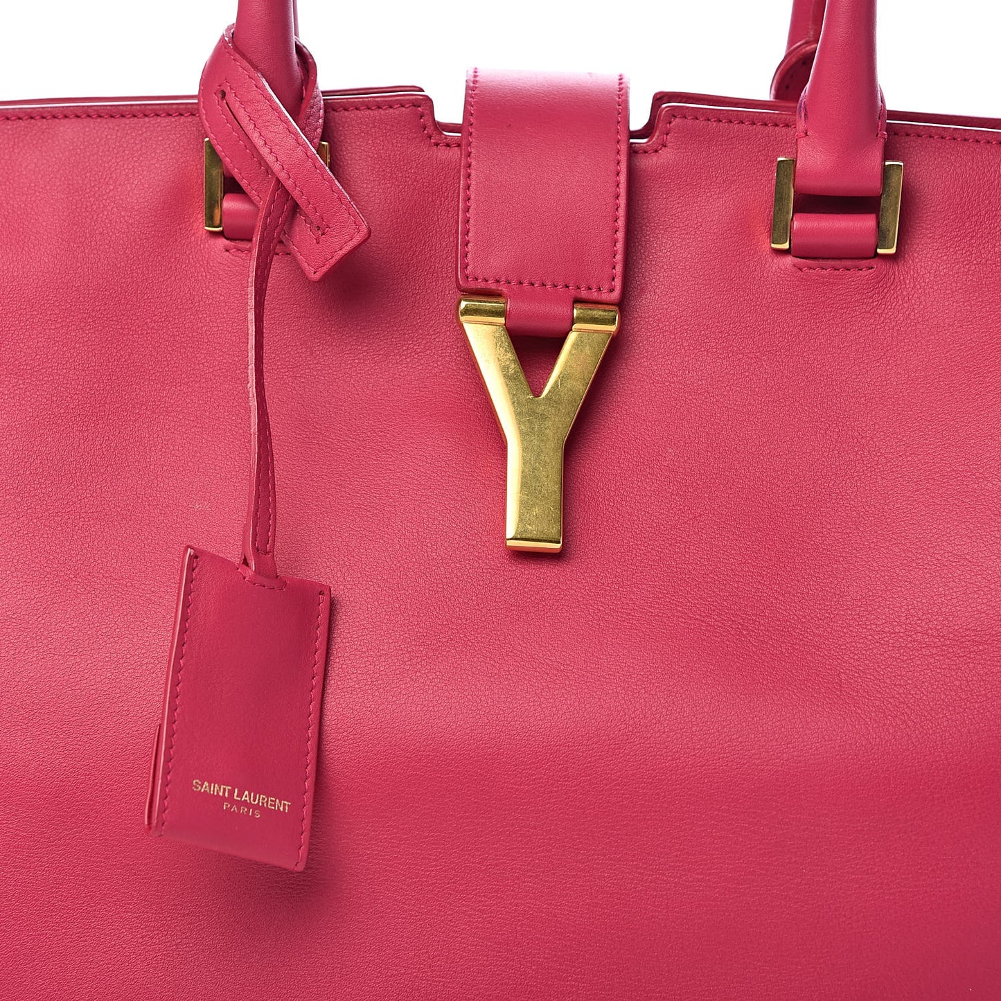 Calfskin Medium Classic Y Cabas Fuchsia