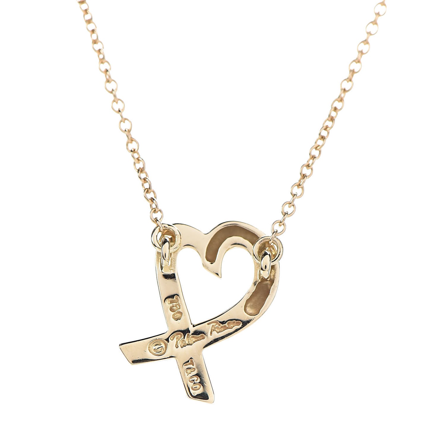 18K Yellow Gold Small Paloma Picasso Loving Heart Pendant Necklace
