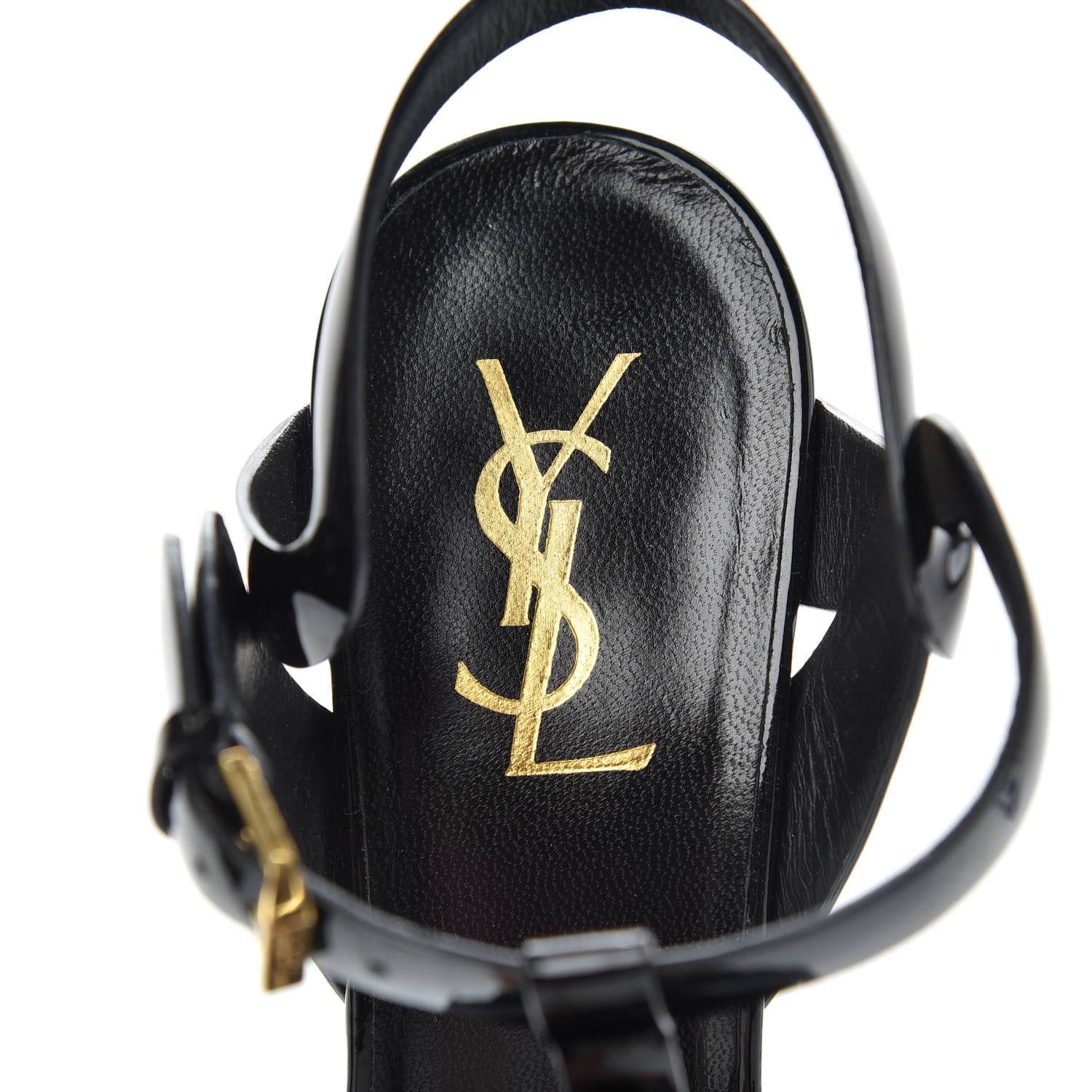 Saint Laurent Patent Tribute 105 Platform Sandals 38.5 Black 8 of 10