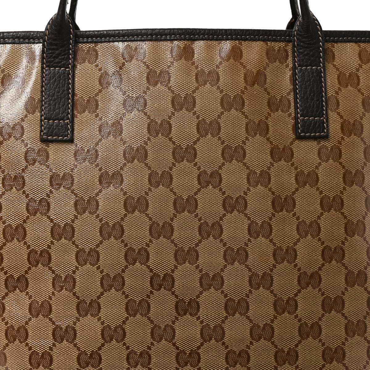 Gucci Crystal Monogram Shopping Tote Dark Brown 8 of 10