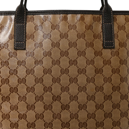 Gucci Crystal Monogram Shopping Tote Dark Brown 8 of 10