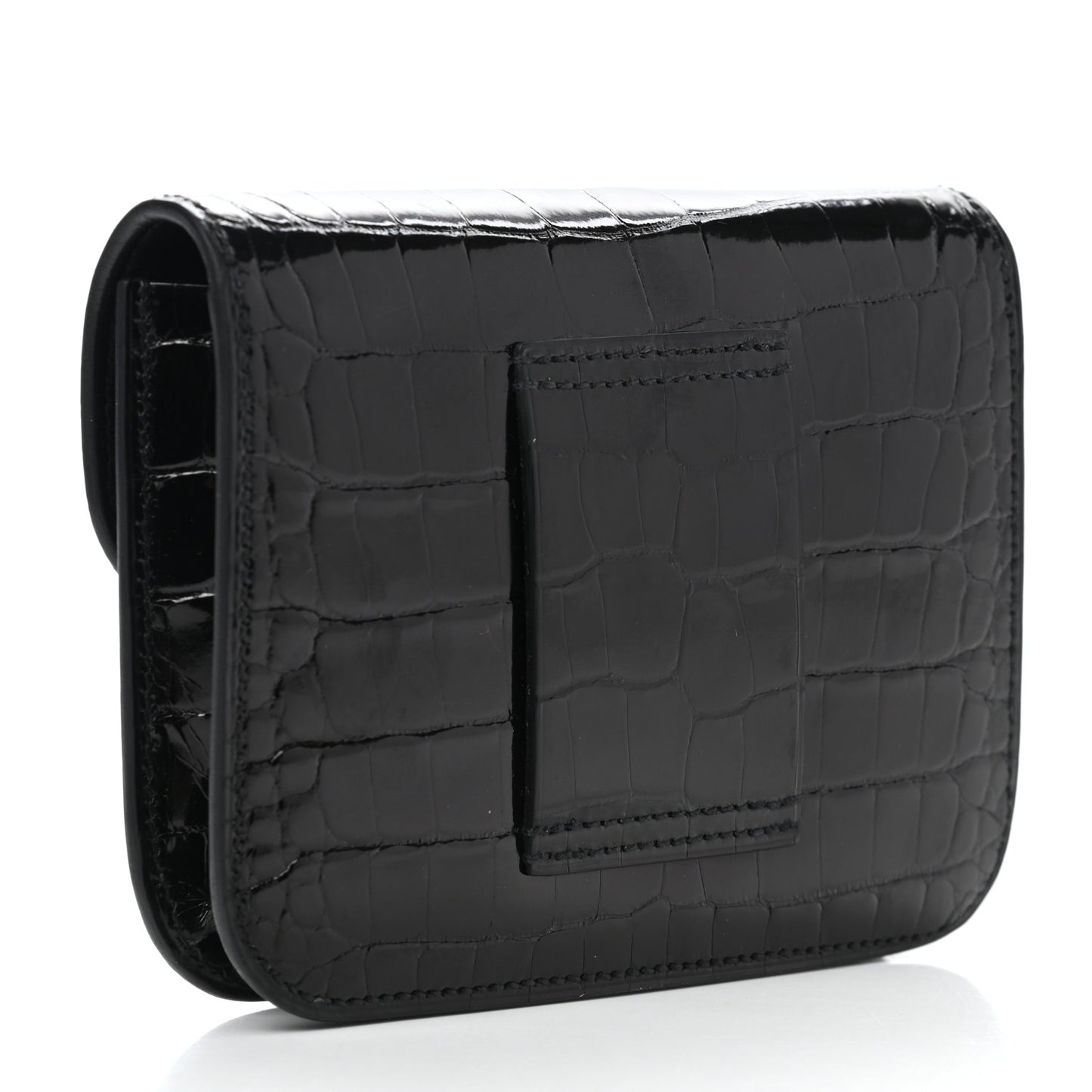 Shiny Alligator Constance Slim Wallet Black