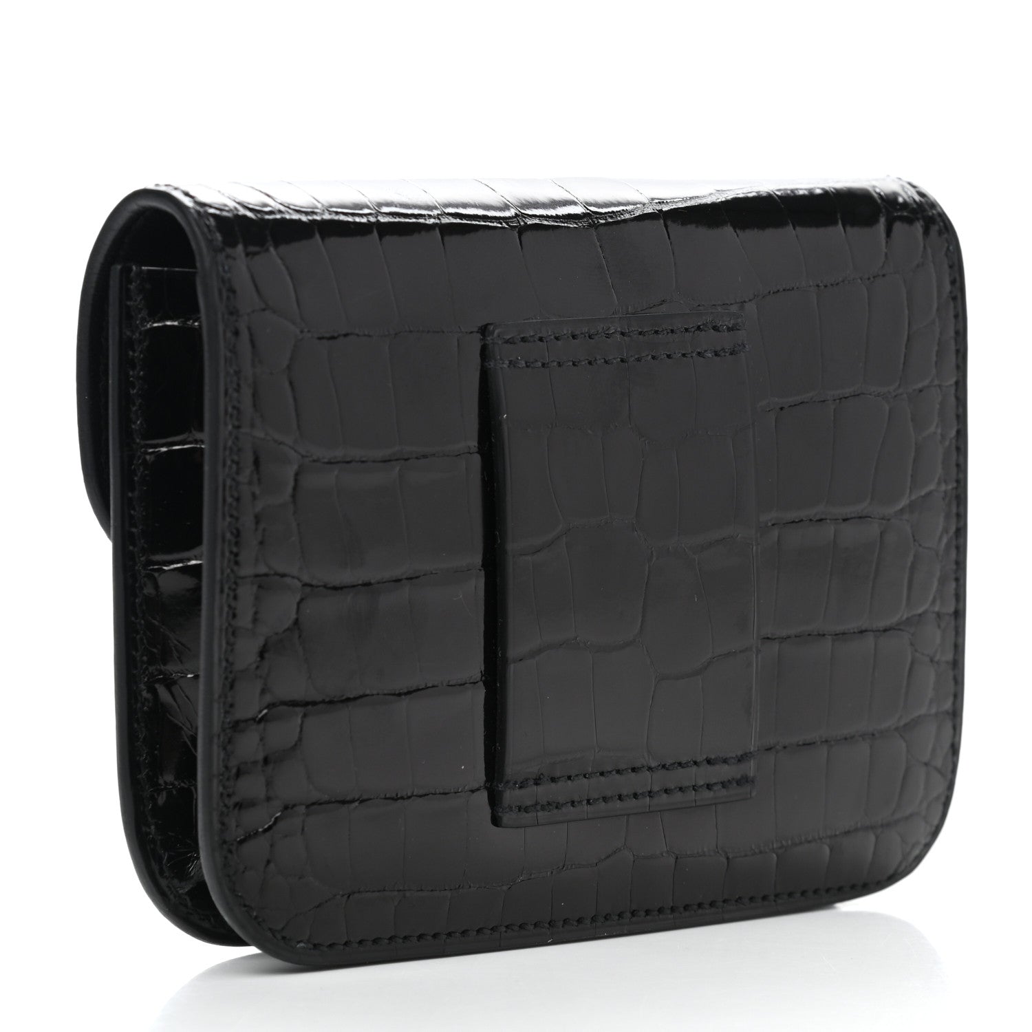 Hermes Shiny Alligator Constance Slim Wallet Black 4 of 9
