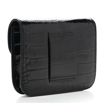 Hermes Shiny Alligator Constance Slim Wallet Black 4 of 9