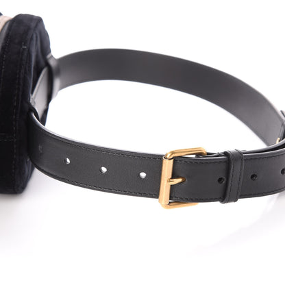 Gucci Velvet Matelasse GG Marmont Belt Bag 75 30 Black 5 of 9