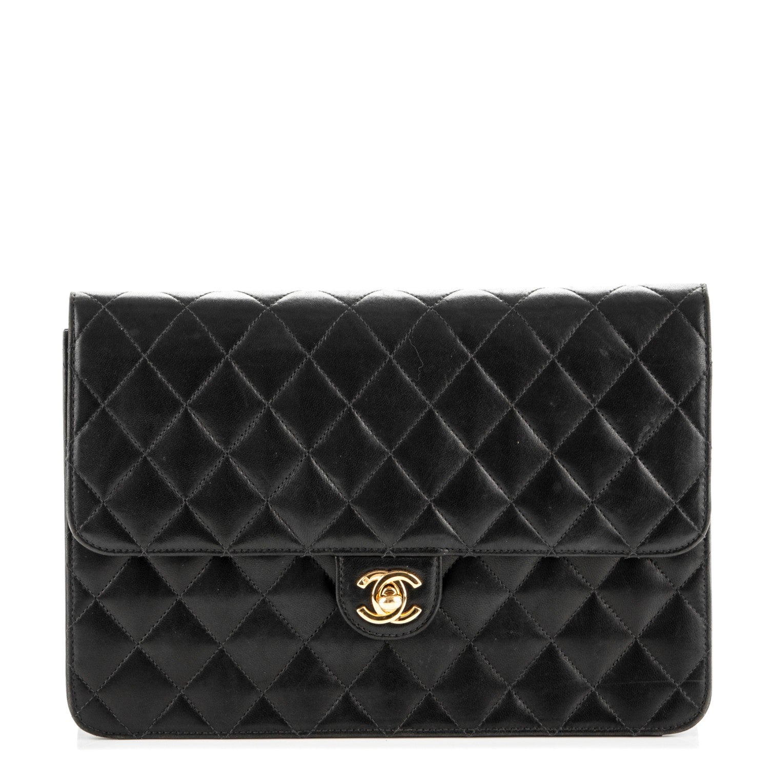 Chanel Lambskin Quilted Medium Single Flap Black 1 of 7