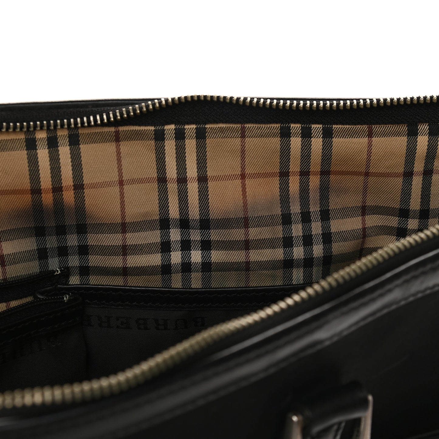 Nylon Calfskin Briefcase Black