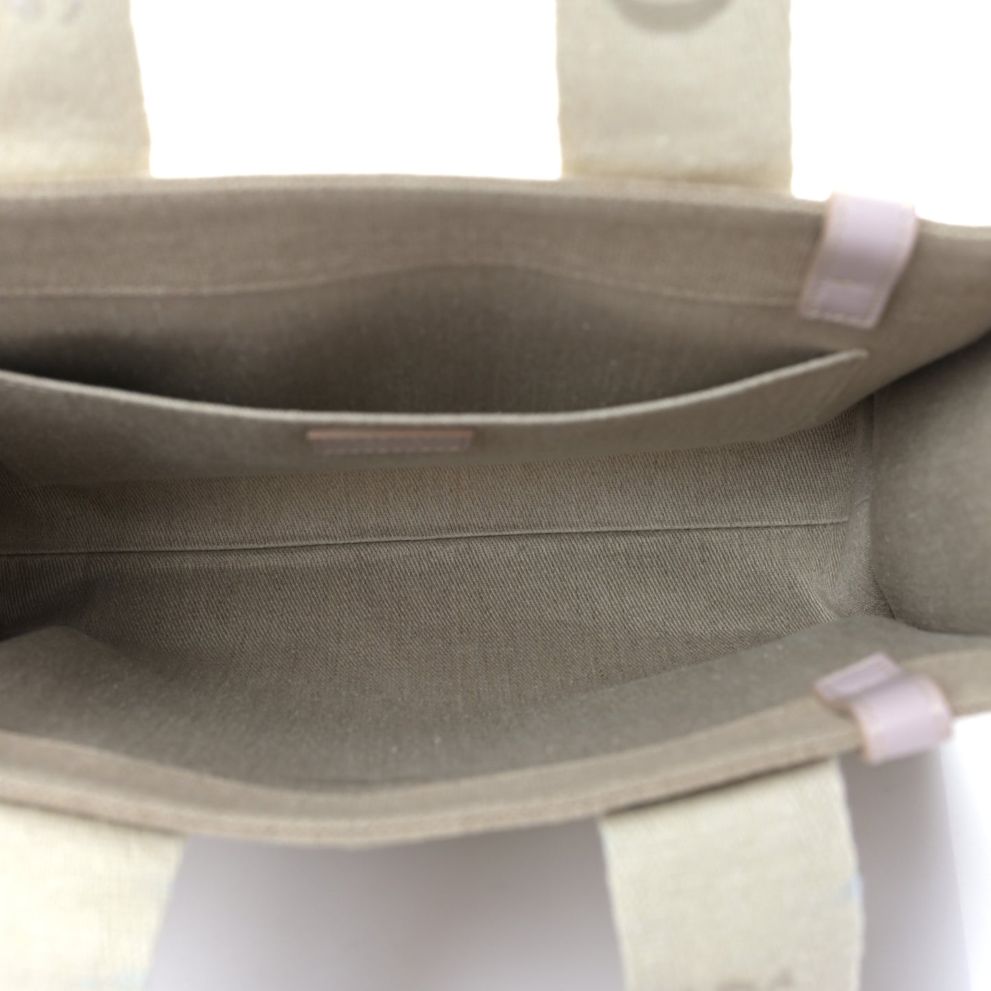 Linen Calfskin Medium Woody Ribbon Tote Cement Pink