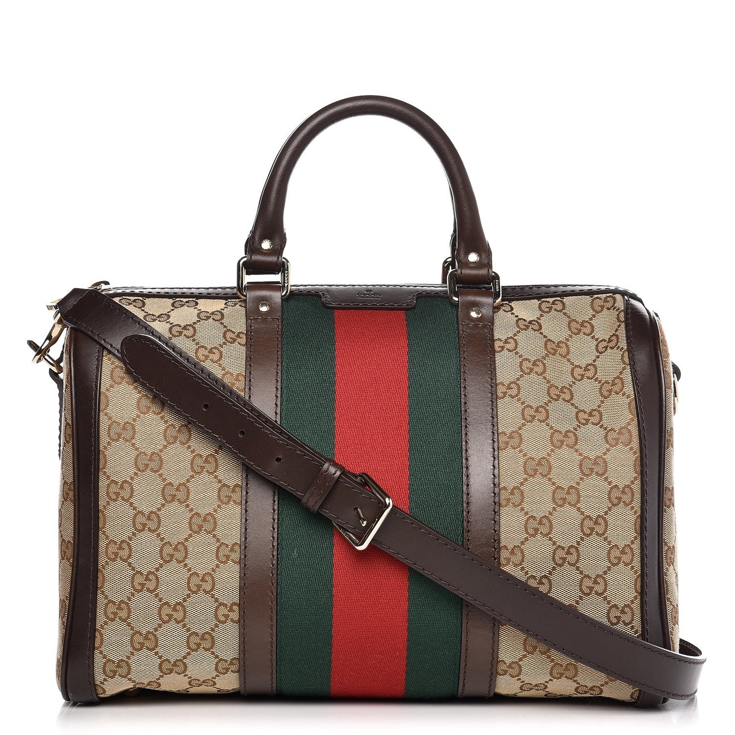 Monogram Vintage Web Medium Boston Dark Brown